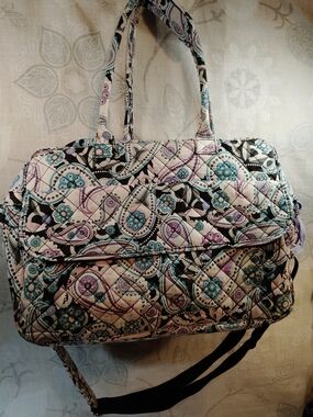 Quilted Floral Travel Bag in Lavender & Teal